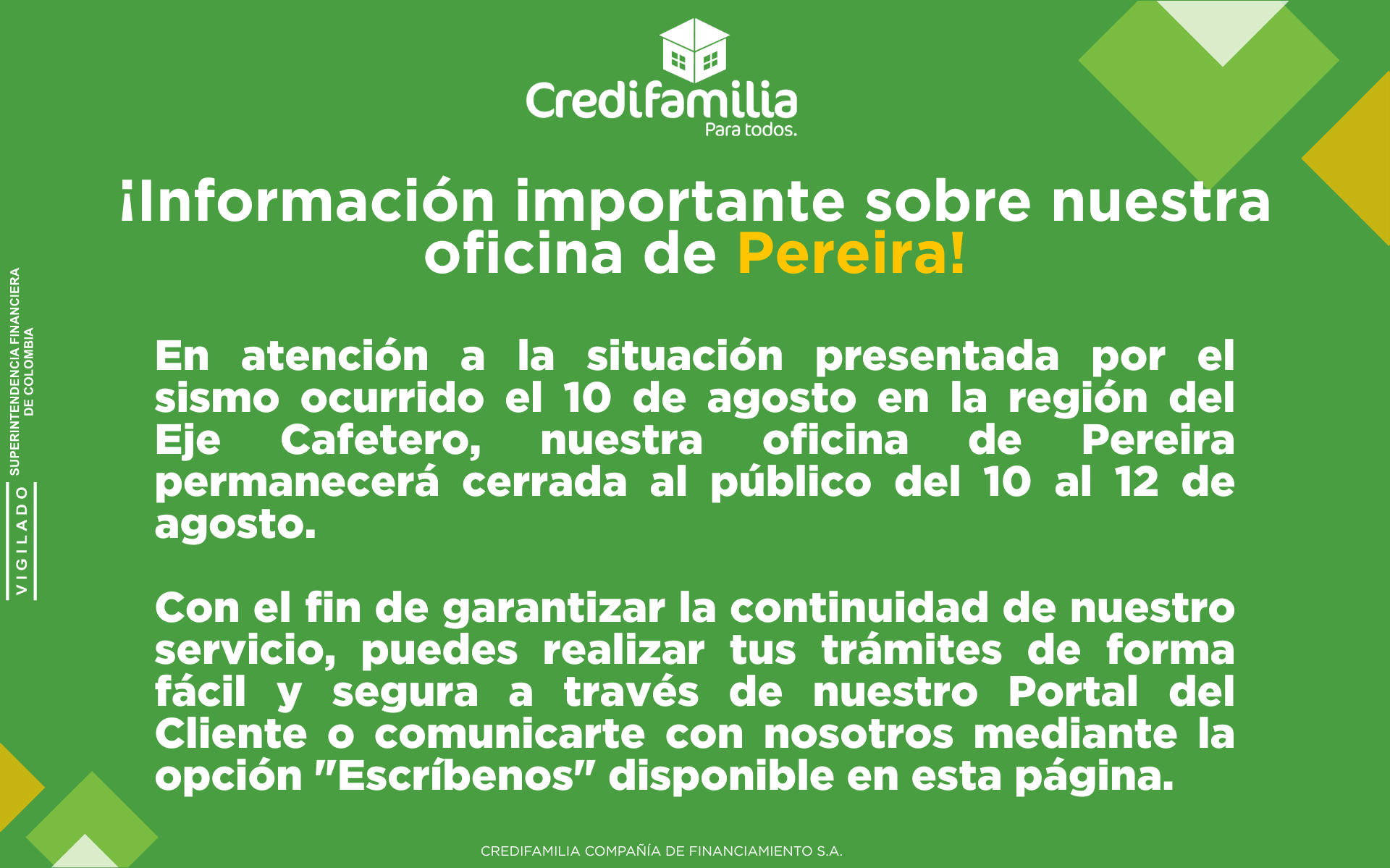 Horarios Pereira Emergencia